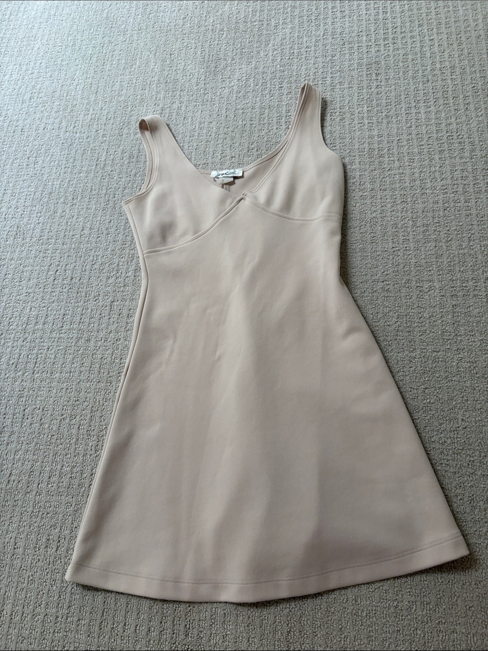 Sleeveless Nude A-Line Dress - Neutral Beige